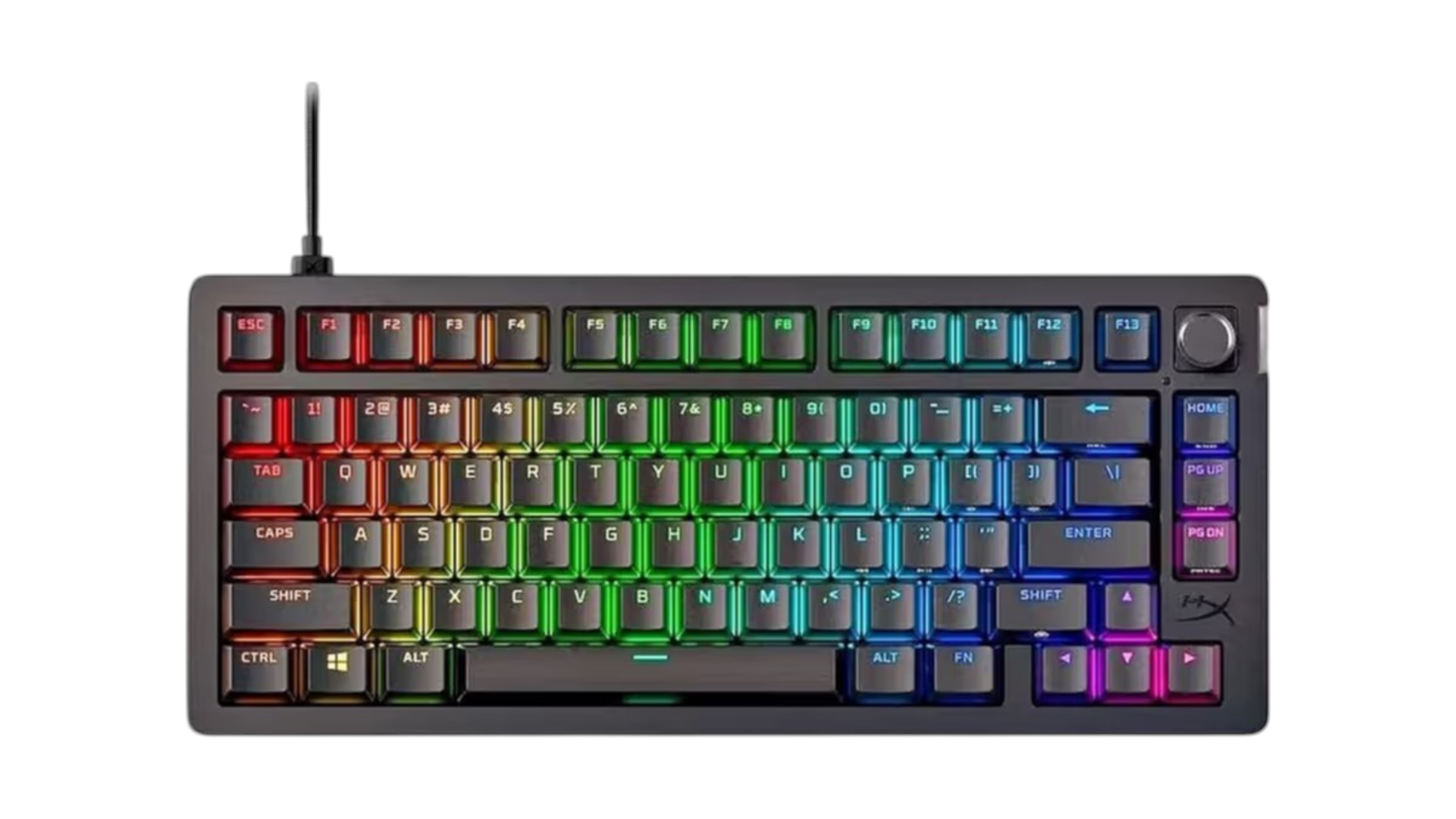 HyperX Alloy Rise 75 Gaming Mechanical Keyboard 75% with HyperX Red switches and RGB lighting (English US)