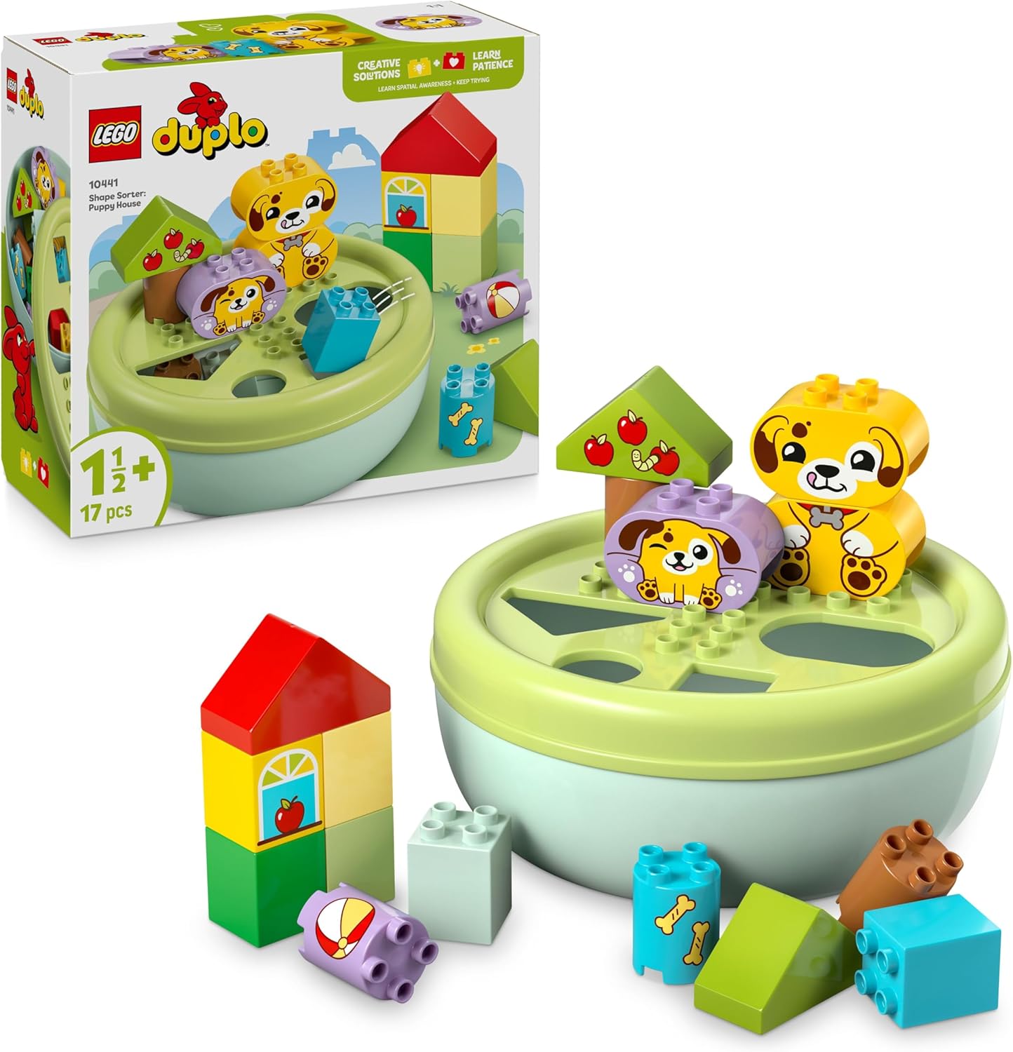 LEGO DUPLO SHAPE SORTER PUPPY HOUSE 1 1/2+ 17PCS 10441
