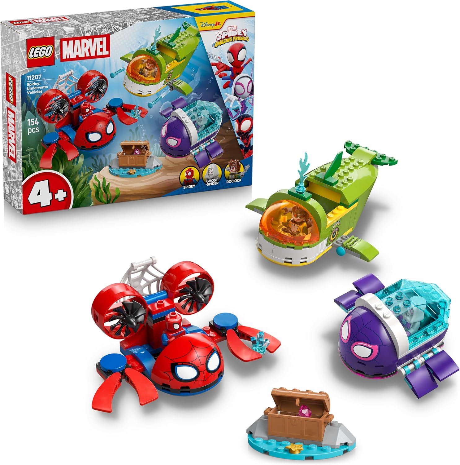 LEGO MARVEL SPIDEY UNDERWATER VEHICLES 4+ 154PCS 11207