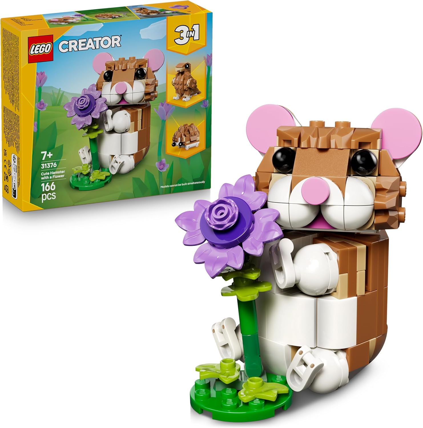 LEGO CREATOR CUTE HAMSTER WITH FLOWER 7+ 166PCS 31376
