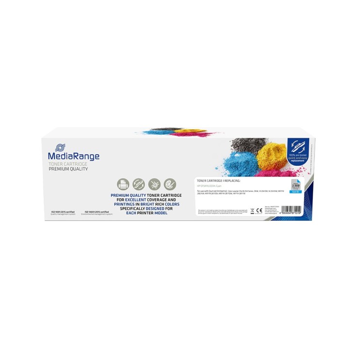 MediaRange Toner cartridge, for printers using HP CF541X/203X, with chip, cyan