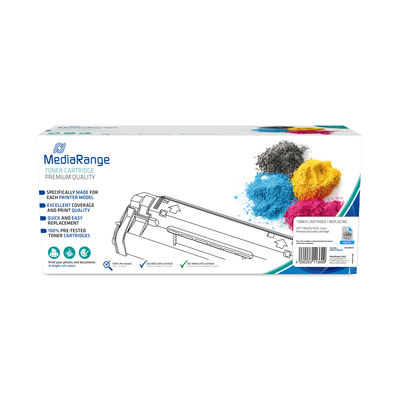 MediaRange Color toner cartridge, for printers using HP® CB541A/125A, remanufactured (with chip), cyan