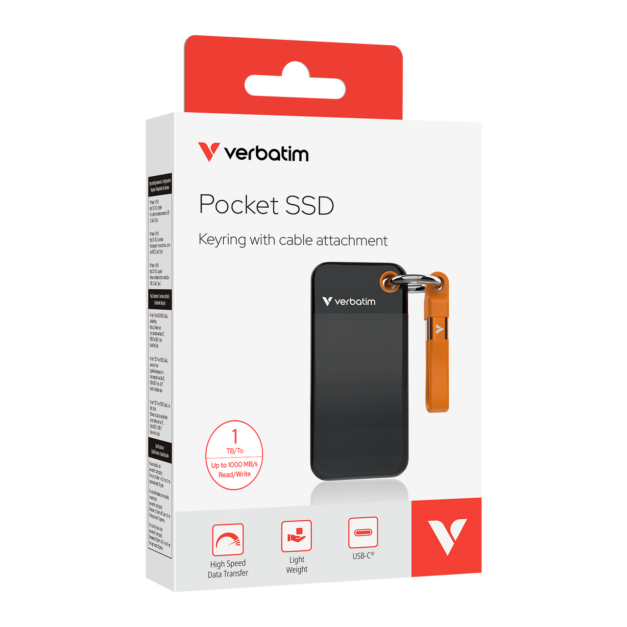 Verbatim Pocket SSD USB 3.2 1TB Black/Orange