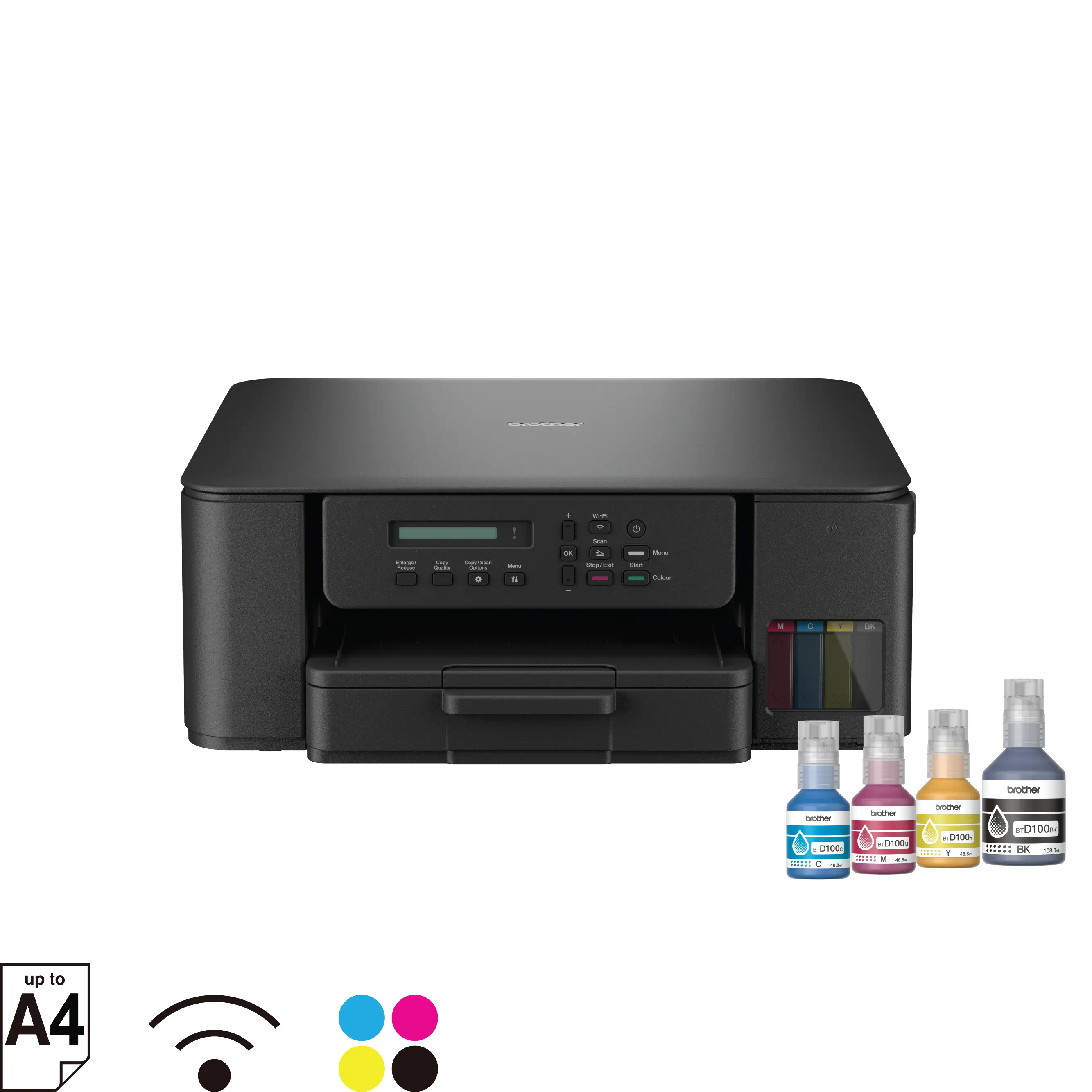 DCPT530DW BROTHER Colour Ink-Tank Multifuction Wireless Printer (BTD100BK/BTD100C/M/Y)