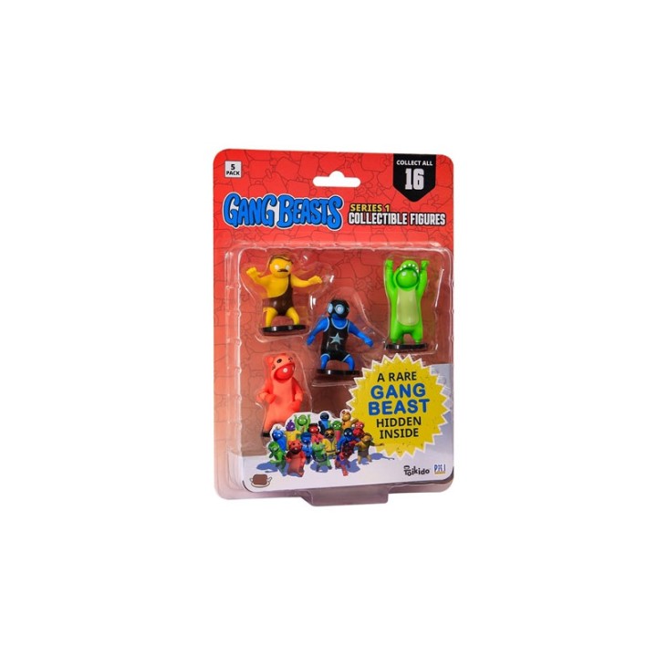 P.M.I. Gang Beasts Collectible Figures - 5 Pack -Including 1 Rare Hidden Charact