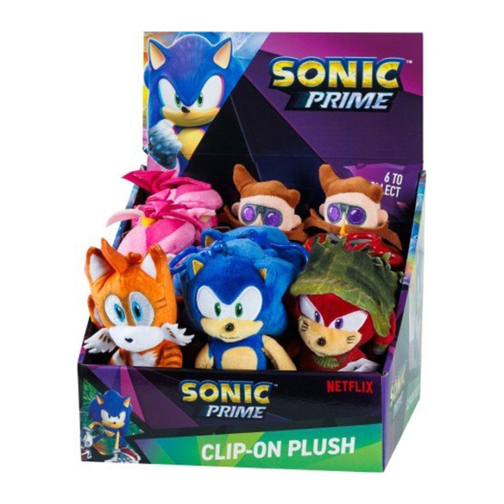 P.M.I. Sonic Prime Clip On Plush Character (15Cm) (S1) (Random) (Son7004)