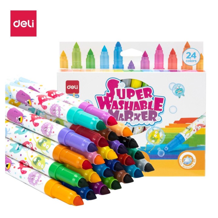 Deli Jumbo 24 Maxi Nib Markers Box  7+ years