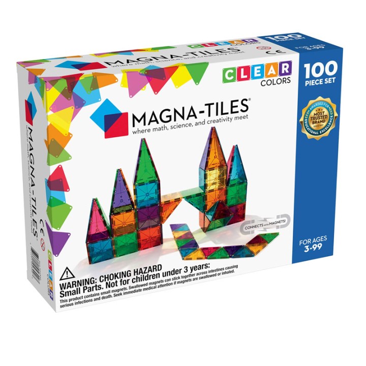 Magna-Tiles Magna-Tiles Clear Colors 100 Pieces Set #04300  3+ years
