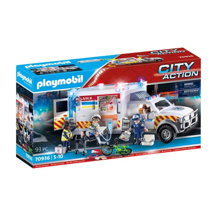 PLAYMOBIL US Ambulance: Όchima Prώton Voitheiώn 70936