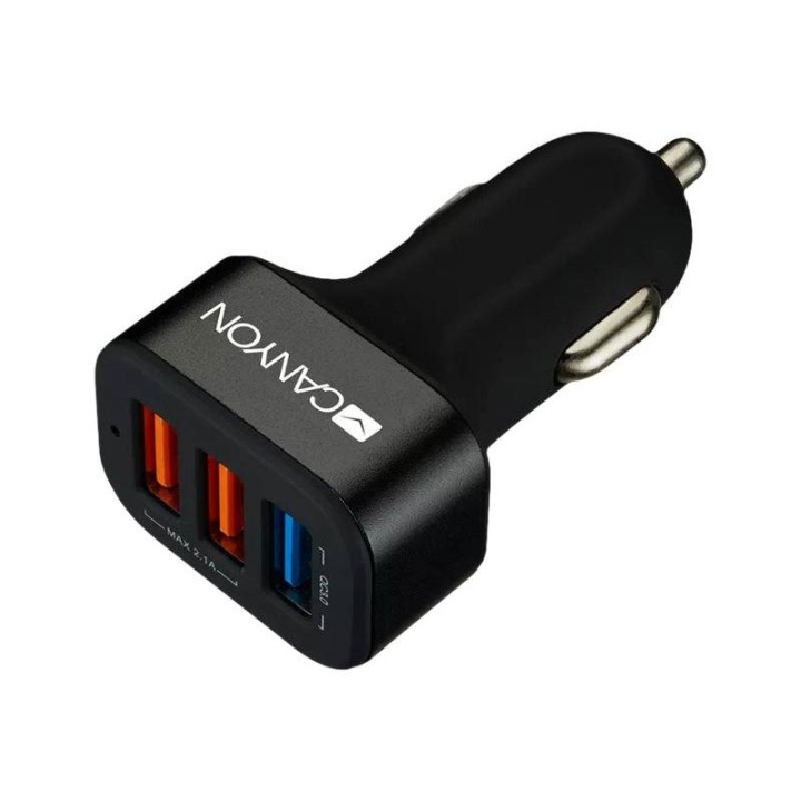 Canyon Car Charger Canyon C-07 Qc 3.0 2.4A/3Usb-A Black (Cne-Cca07B)  9+ years