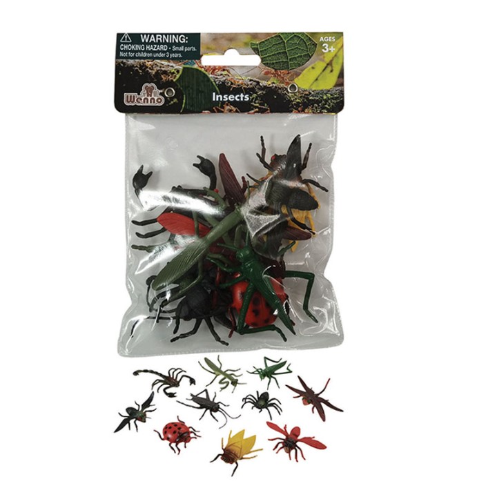 Wenno Animals 10 Pcs 2'' Insect In Pvc Bag With 4.75'' Header Card 8405-M026