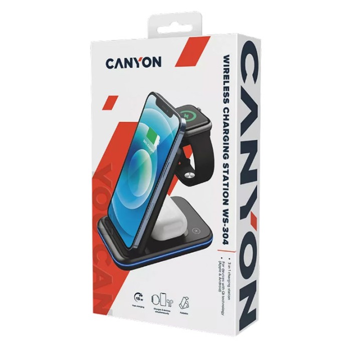 Canyon Wireless Charger Canyon Ws-304 15W 2In1 Black (Cns-Wcs304)  4+ years