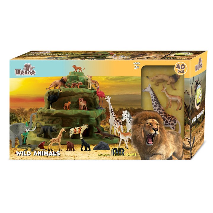 Wenno Animals 40Pcs Wild ,Volcanic Box 6210-M026