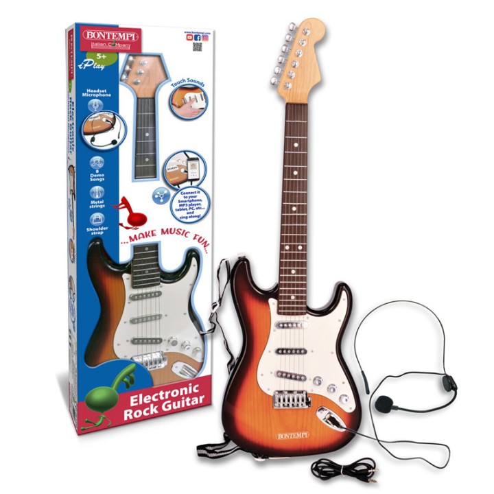 Bontempi    Electronic Rock Guitar W/Shoulder Strap And Microphone 24 1310  6+ years