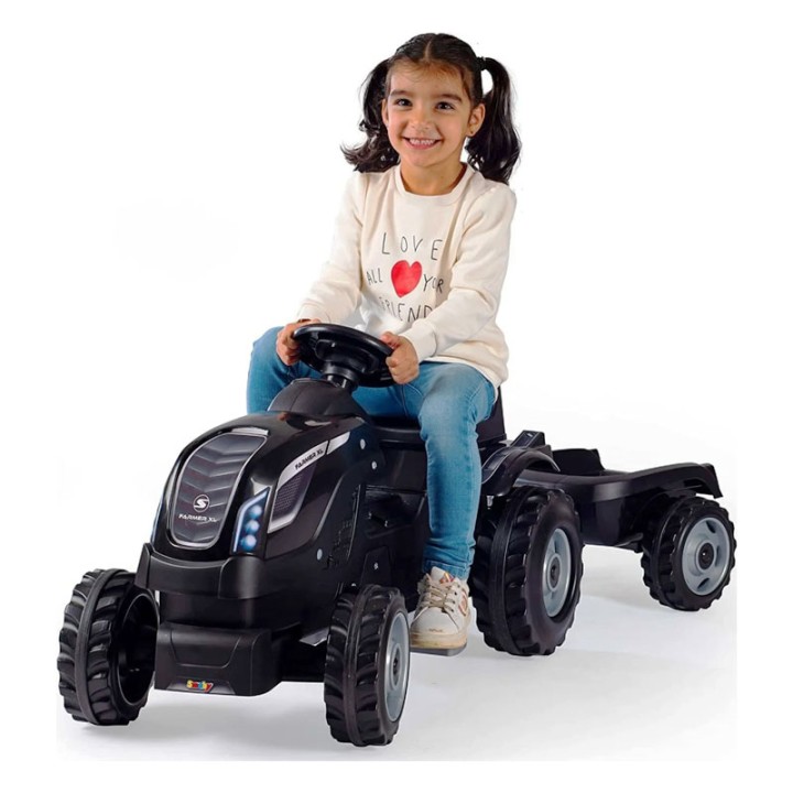 Smoby Farmer Xl Black Tractor + Trailer 710131