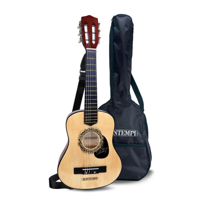 Bontempi    Wooden Guitar 75 Cm W/Shoulder Strap And Carry-Bag 21 7531  7+ years