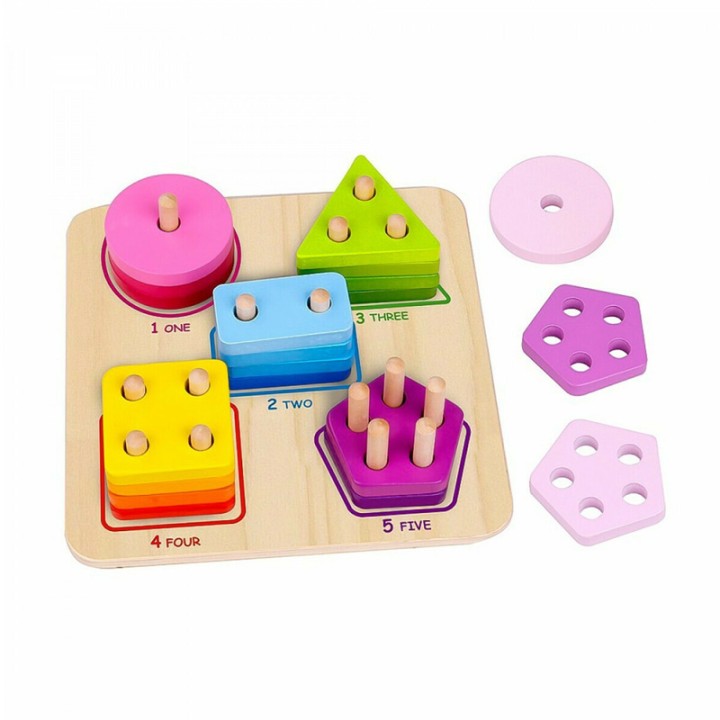 Tooky Toy Ylina Geometric Shapes to stack them up with Numbers Tkf080