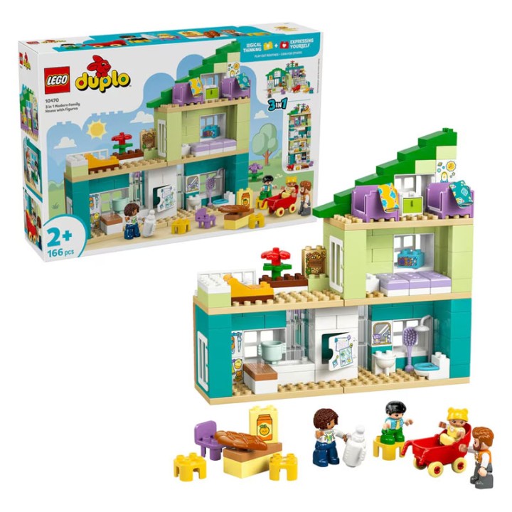 LEGO Duplo Town 10470 3 In 1 Modern Family House With Figures  3+ years