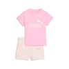 Puma Pink Shimmer Minicats Ess T-Shirt And Shorts Set Inf Unisex Size: 80