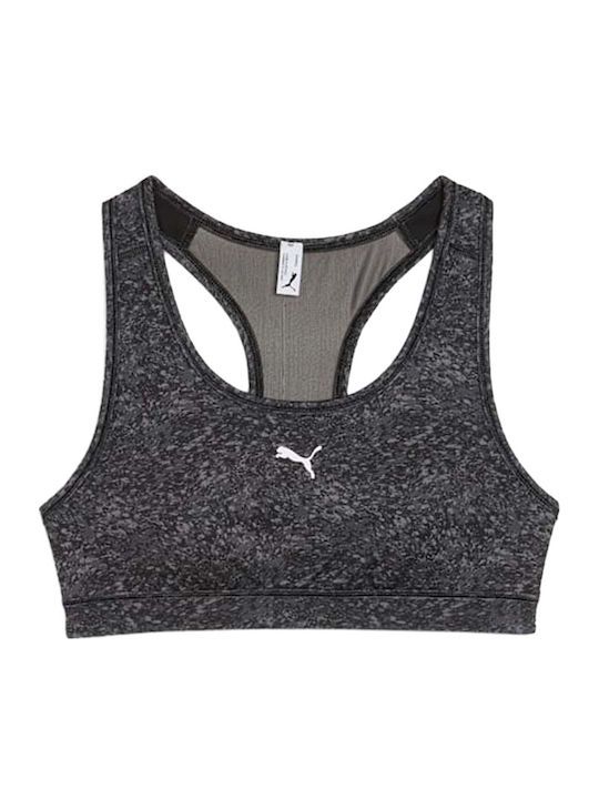 Puma Cool Dark Gray 4Keeps Bra - P - Pebble Print - Mid Womens Size: S