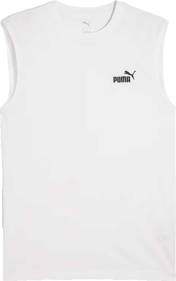 Puma White Ess No. 1 Logo Sleeveless T-Shirt Men'S Size: S