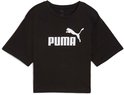 Puma Black Ess Cropped No. 1 Logo Relaxed T-Shirt Womens Size: S