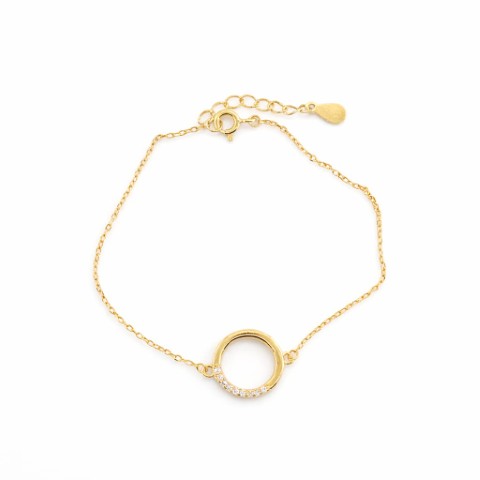 Minimal Circle Charm Goldplated (silver 925) Bracelet