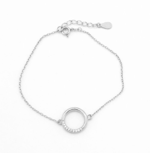 Silver Circle Charm Bracelet