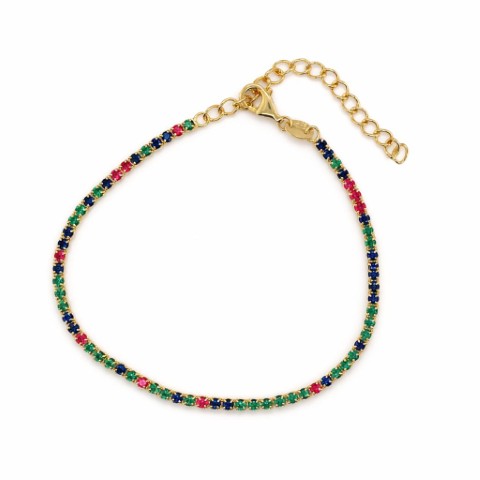 Colorful Beaded Bracelet Silver 925