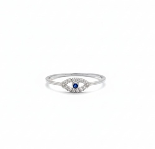 Silver Evil Eye Protection Ring