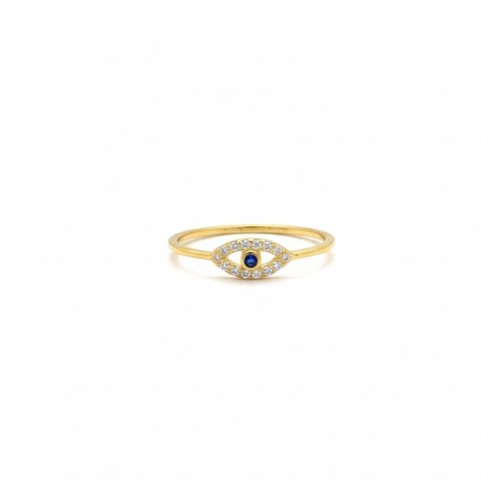 Goldplated Silver 925 Evil Eye Protection Ring