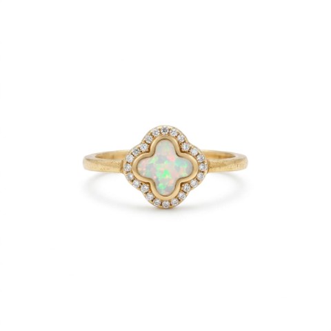 Clover Opal Goldplated Ring