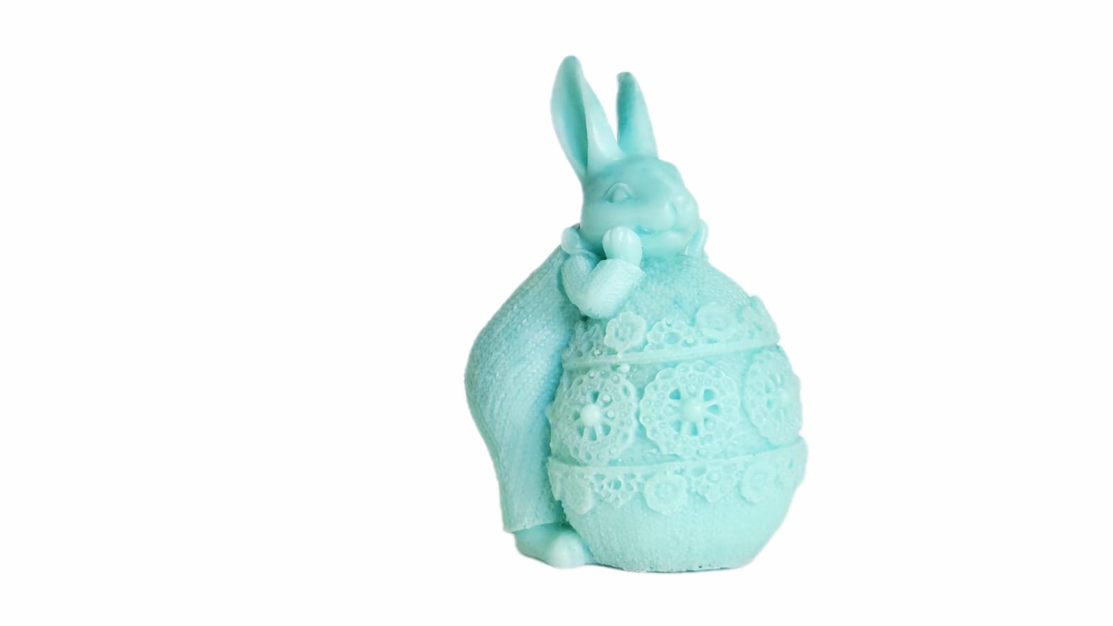 3D TURQUOISE EASTER BUNNY WITH EGG. Cod.7