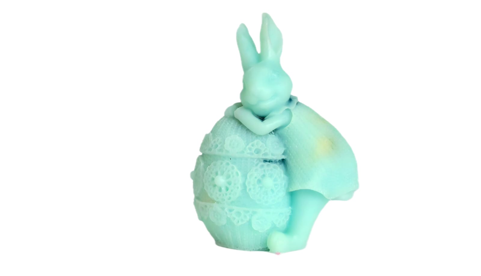 3D TURQUOISE EASTER  BUNNY WITH EGG. Cod.8