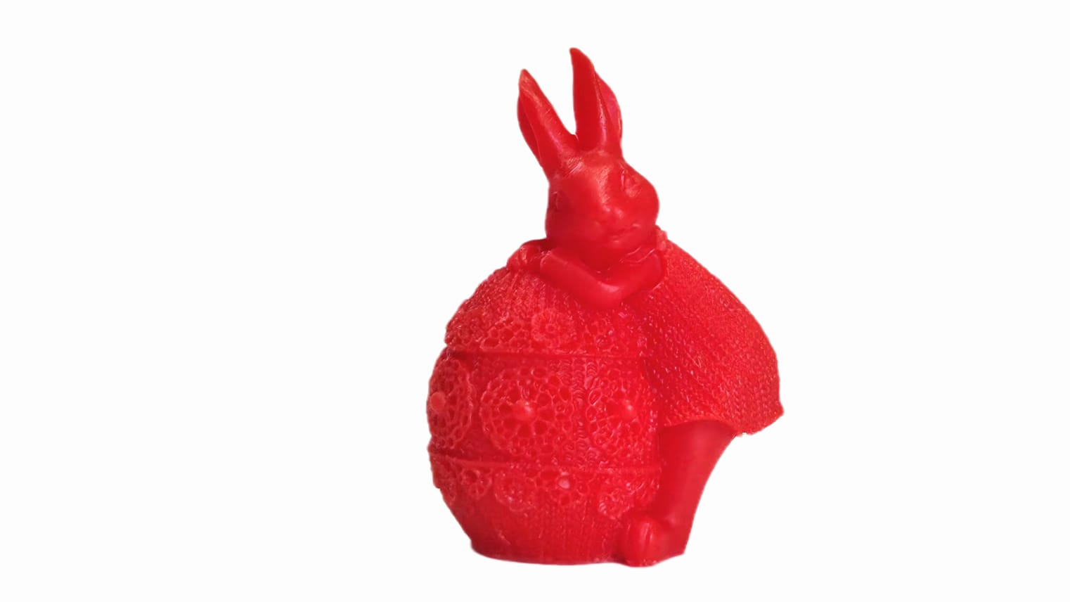 3D RED EASTER BUNNY  WITH EGG. Cod.15