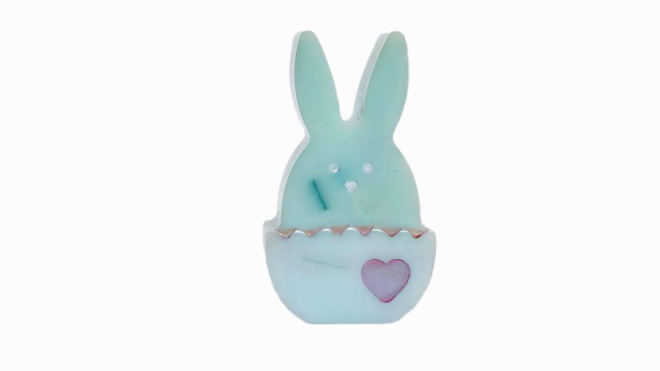 3D TURQUOISE EASTER BUNNY IN AN EGG. Cod.23