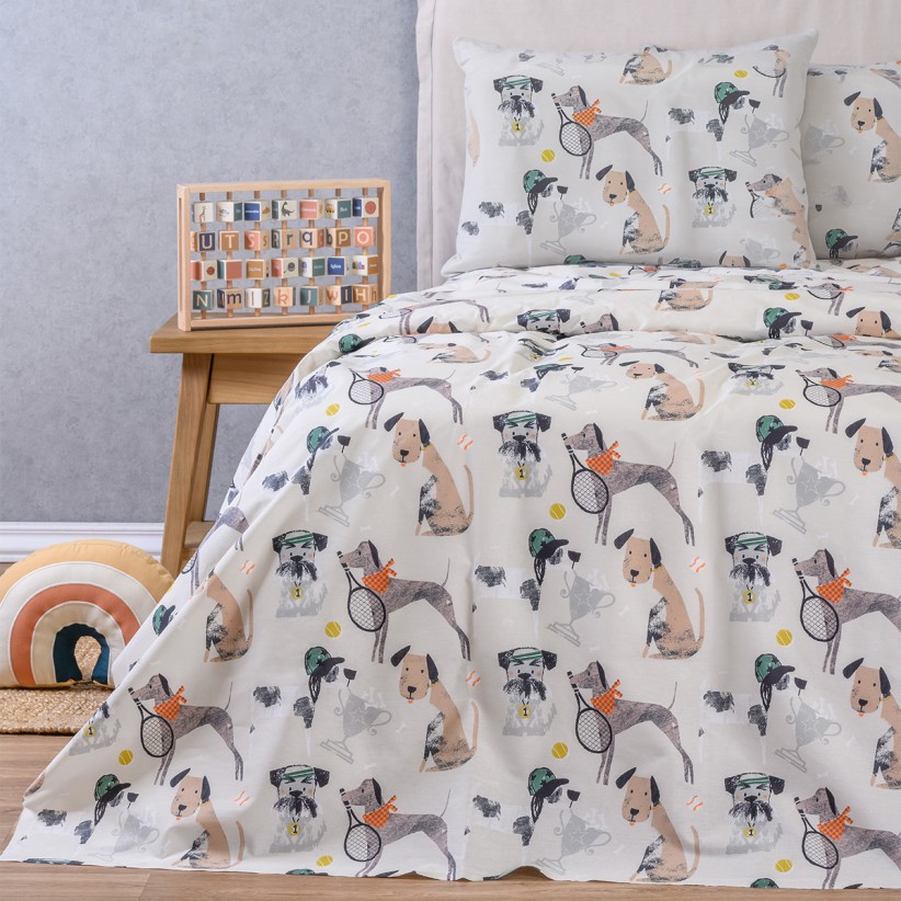 KIDS BED SHEETS DOGGY(100X200+32)