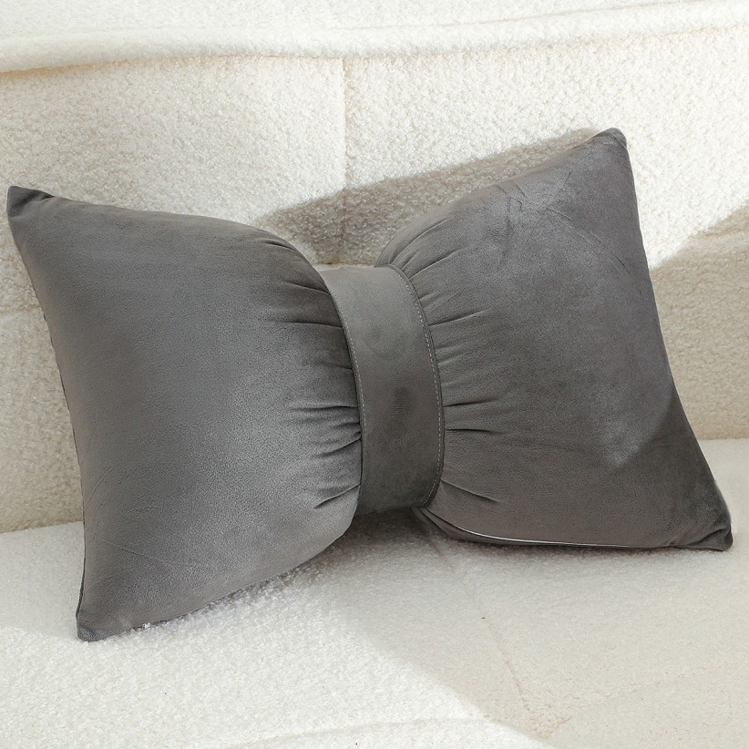 BOW CUSHIONS GREY ( 50 x 35 )