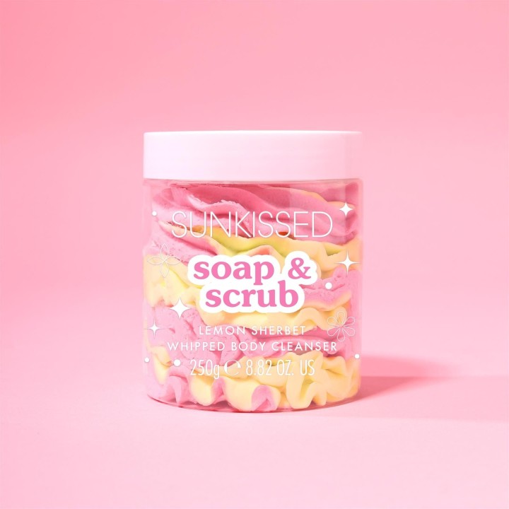 SUNKISSED Soap and Scrub Whipped Body Cleanser Lemon Sherbet