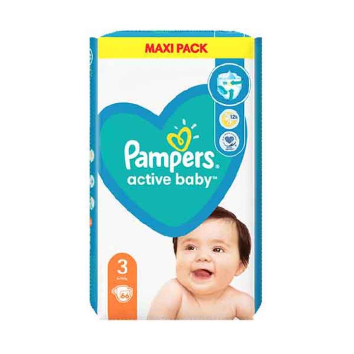 Pampers Active Baby Diapers N3 X66