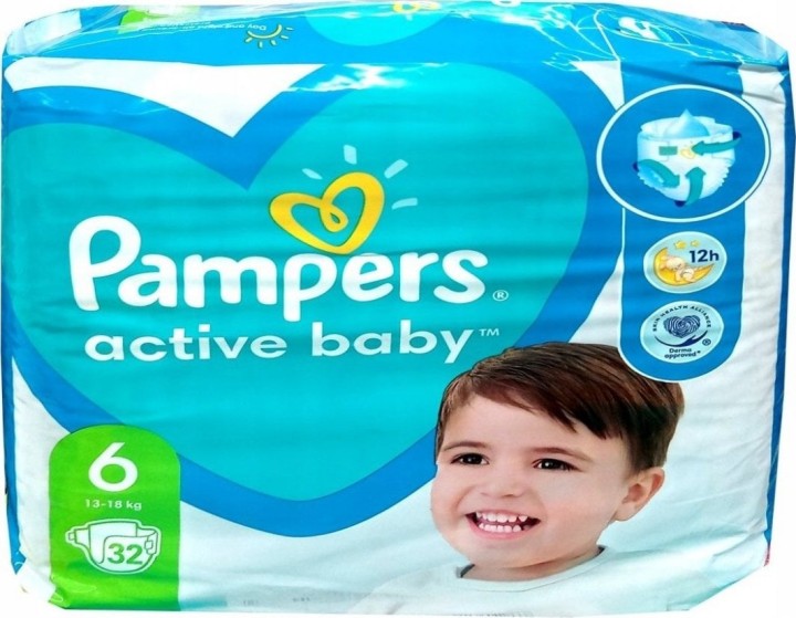 Pampers Active Baby N6 32Pcs Diapers