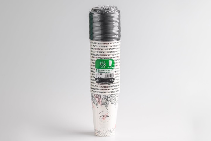 Pip Paper Cups&Lid 475Ml X25Pcs