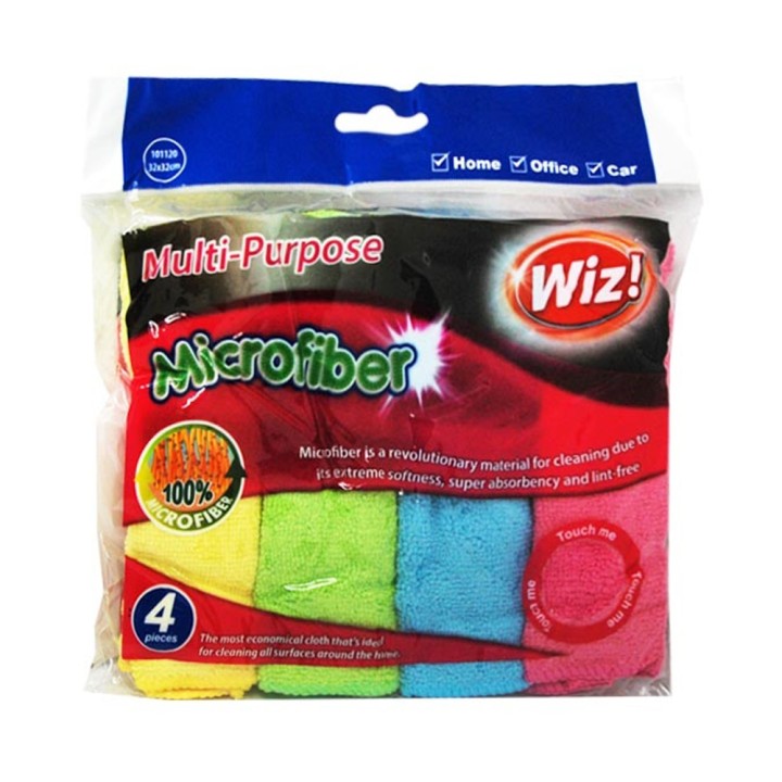 Wiz Microfiber Cloth 32X32Cm 4Pcs