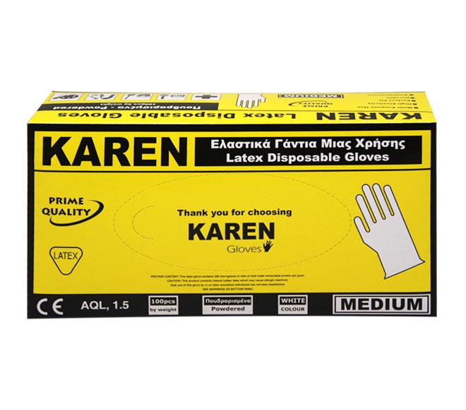 Karen Gloves With Powder M 100Pcs