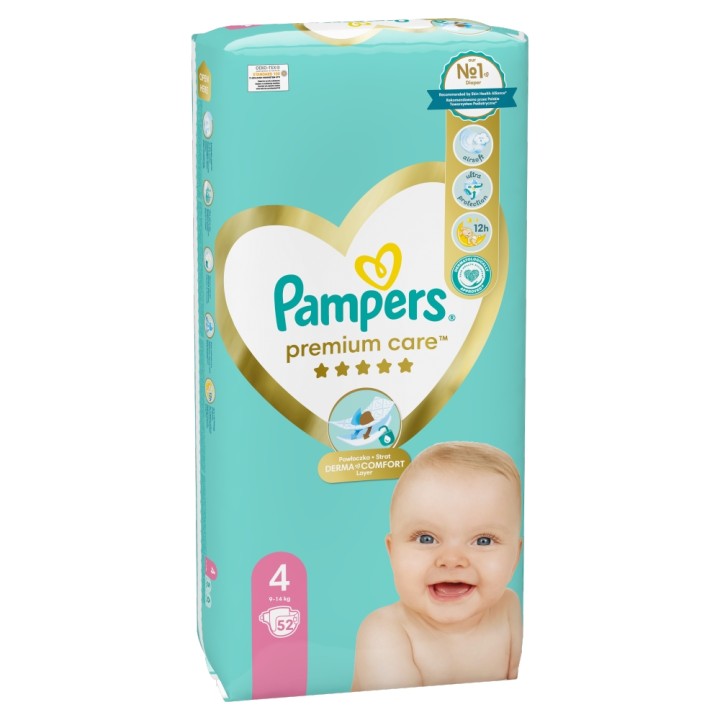 Pampers Premium Care Baby Diapers S4 X52S
