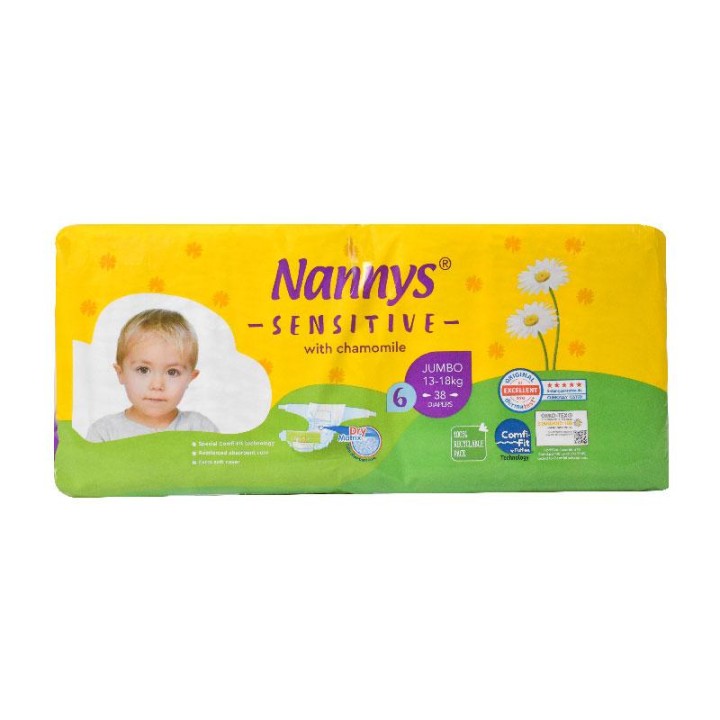 Nannys Sensitive Baby Diapers No6 38'S