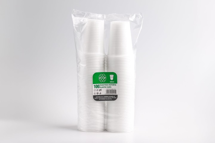 Pip Plastic Cups 200Ml X100Pcs