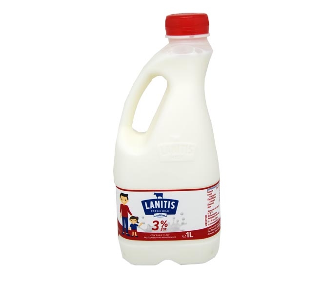 Lanitis Fresh Milk Full Fat 3% 1L