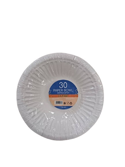 Class Paper Bowl 18Cm 30Pcs