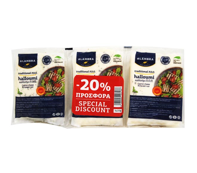 Alambra Halloumi Cypriot Cheese 3X250Gr